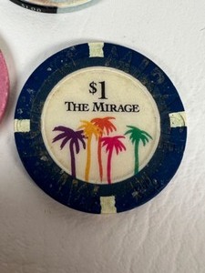 lot 360 image: Vintage CASINO $1 Poker Chips Ballys, The Mirage, Boardwalk Regency & Suite Hotel & Casino