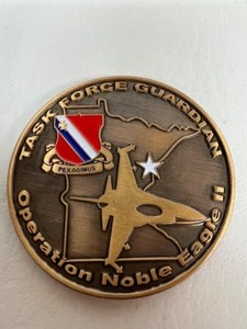 lot 395 image: OPERATION NOBLE II Task Force Guardian 34th Infrantry Task Force 2004-2005 Coin Commander Medal