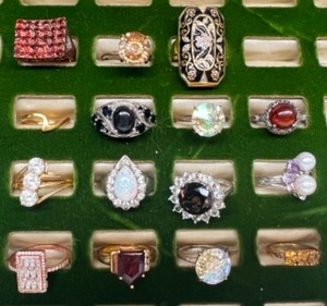 lot 11 image: Lot of 925 Sterling & Gold Over Silver Semi-Precious Stone RINGS Varied Sizes