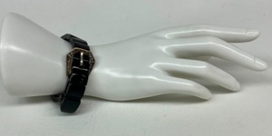 lot 377 image: Equestrian 925 Sterling Buckle Stretch Bracelet Bakelite Style Plastic