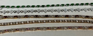 lot 378 image: Gold over 924 Sterling Silver Swarovski Crystals TENNIS BRACELETS - QTY 5