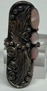 lot 380 image: Huge Signed NAVAJO Native American Indian RING Sterling Size 7 12