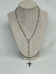 lot 382 image: Catamore 26 Inch All STERLING Rosary Beaded Necklace