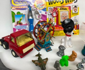 lot 41 image: Vintage TOYS New & Old Tonka Truck, Monopoly Pieces, Die cast Cars & Planes & Much More