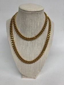 lot 309 image: KENNETH J. LANE Gold Tone 34 Chain Link Necklace