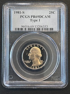 lot 2 image: 1981-S Washington Quarter Proof PCGS PR69 Deep Cameo Type 1
