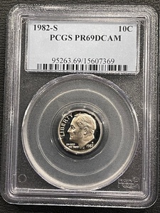 lot 26 image: 1982-S Roosevelt Dime Proof PCGS PR69 Deep Cameo