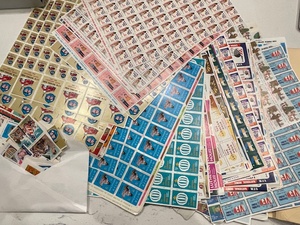 lot 38 image: Full Sheets of Vintage VFW and More Stamps THESE ARE NOT USPS POSTAGE Stamps (Easter Seals)