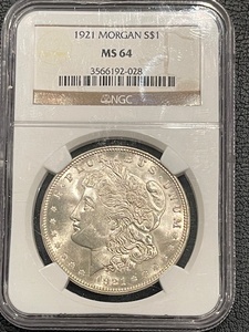lot 61 image: 1921 Morgan Dollar NGC MS64