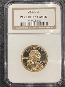 lot 62 image: 2006-S Sacagawea Dollar Proof NGC PF70 Ultra Cameo
