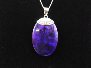 .925 Sterling Silver Purple Swirl Pendant Necklace