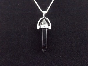 .925 Sterling Silver Black Onyx Healing Crystal Pendant Necklace