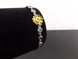 NEW .925 Sterling Silver Sunflower Bolo Bracelet