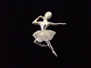 .925 Sterling Silver Ballerina Brooch