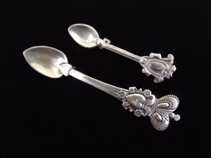 2 - .925 Sterling Silver Spoon Brooches