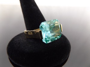 NEW .925 Sterling Silver Emerald Cut Topaz Vermeil Ring Size 8
