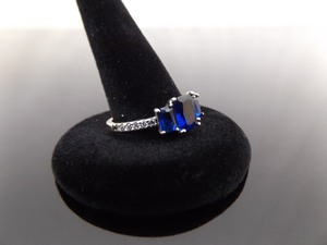 NEW .925 Sterling Silver Sapphire Crystal Ring Size 8.5