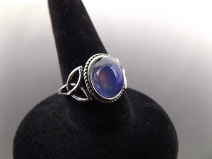 NEW .925 Sterling Silver Green Celtic Moonstone Crystal Ring Size 6