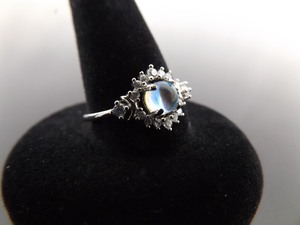NEW .925 Sterling Silver Moonstone Crystal Ring Size 7