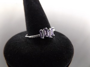 NEW .925 Sterling Silver Amethyst Crystal Ring Size 8