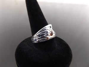 NEW .925 Sterling Silver Multi Colored Crystal Ring Size 7