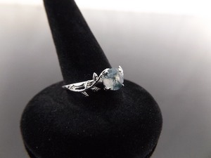 NEW .925 Sterling Silver Moss Agate Ring Size 7
