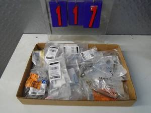 lot 117 image: Flat of newused hardware. As shown.