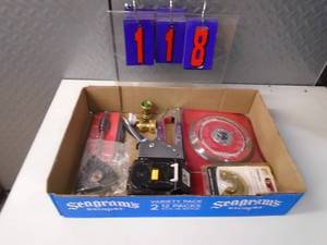 lot 118 image: Flat of newused hardware. As shown.