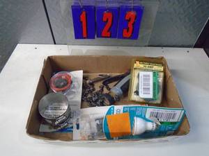 lot 123 image: Flat of newused hardware. As shown.