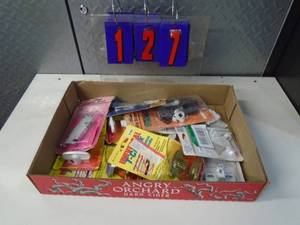 lot 127 image: Flat of newused hardware. As shown.