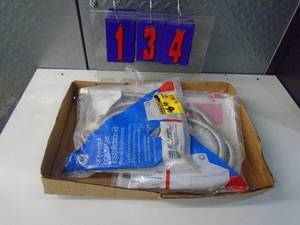 lot 134 image: Flat of newused hardware. As shown.