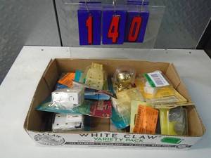 lot 140 image: Flat of newused hardware. As shown.