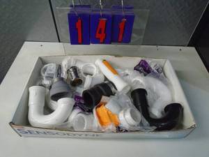 lot 141 image: Flat of newused hardware. As shown.