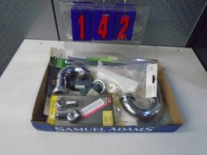 lot 142 image: Flat of newused hardware. As shown.