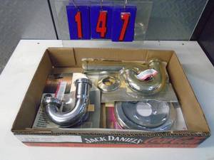 lot 147 image: Flat of newused hardware. As shown.