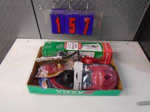 lot 157 image: Flat of newused hardware. As shown.