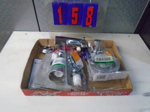 lot 158 image: Flat of newused hardware. As shown.