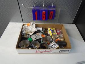 lot 160 image: Flat of newused hardware. As shown.