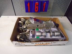 lot 161 image: Flat of newused hardware. As shown.