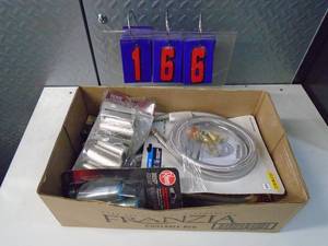 lot 166 image: Flat of newused hardware. As shown.