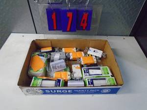 lot 174 image: Flat of newused hardware. As shown.