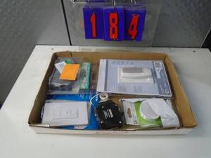 lot 184 image: Flat of newused hardware. As shown.