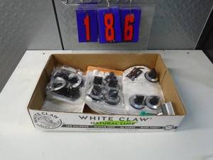 lot 186 image: Flat of newused hardware. As shown.