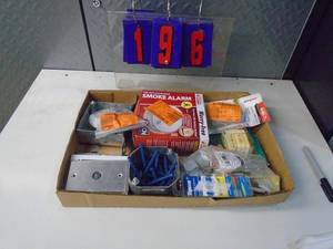 lot 196 image: Flat of newused hardware. As shown.