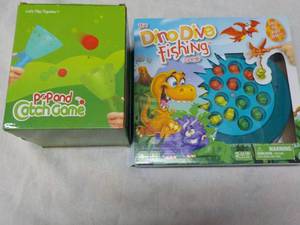 Dino Dive Fishing Game and Po Pond Catch Game- both new