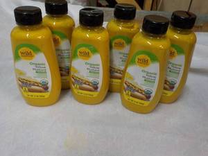 6 x 12 oz Bottles Wild Harvest Organic Yellow Mustard past best date