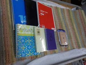20 x 48 Rug, Notebooks and wood Light Fixture