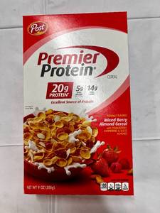 8 x 9 oz Boxes of Post Premier Protein Mixed Berry Almind Cereal