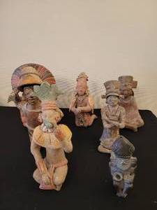 A group of 7 Pre Colombian Style Aztec Figures.