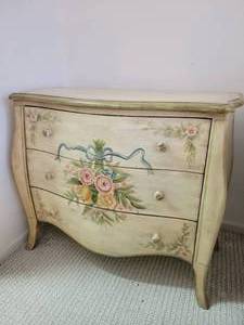3 drawer painted Chest of Drawers. Bombay Style.